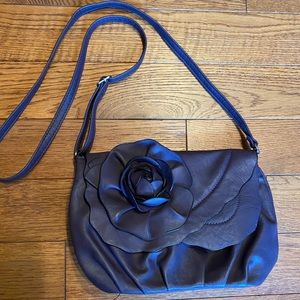 Purple Purse With Flower Detail